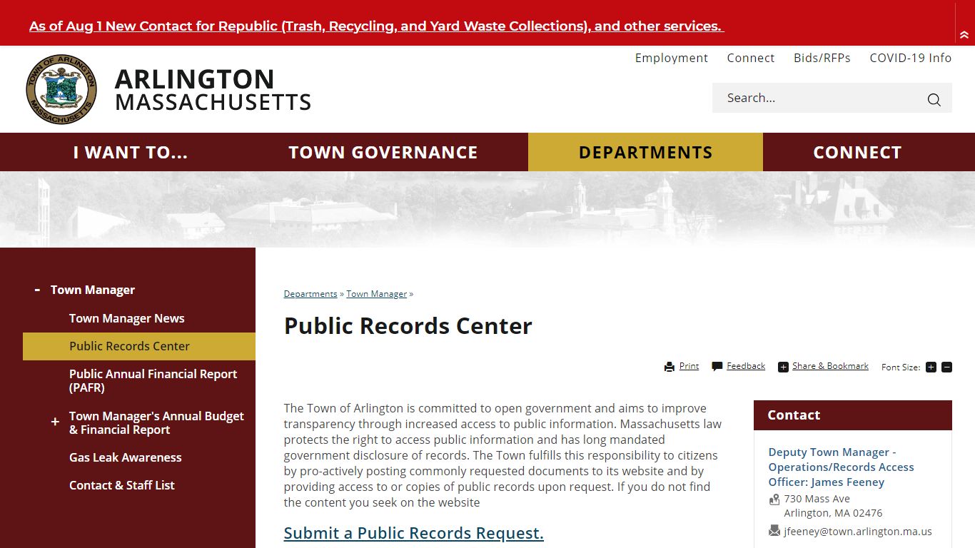 Public Records Center | Town of Arlington