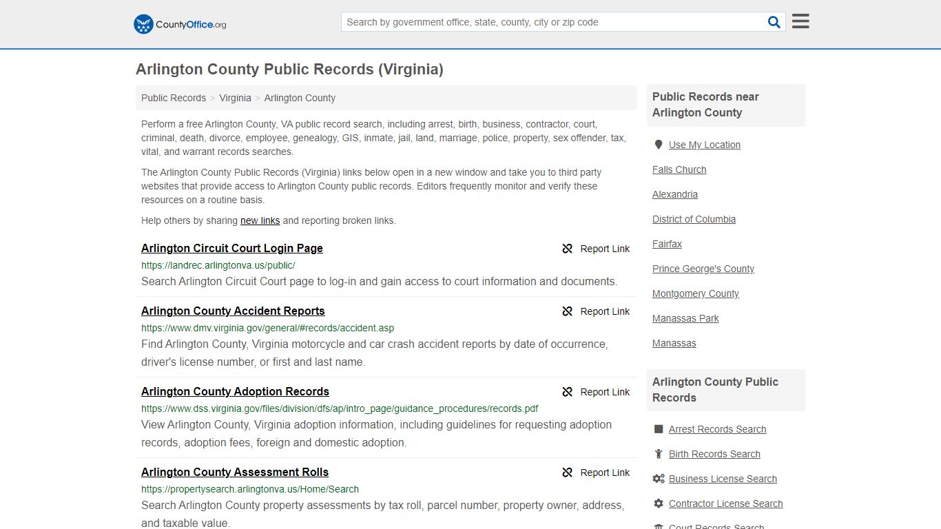 Public Records - Arlington County, VA (Business, Criminal ...