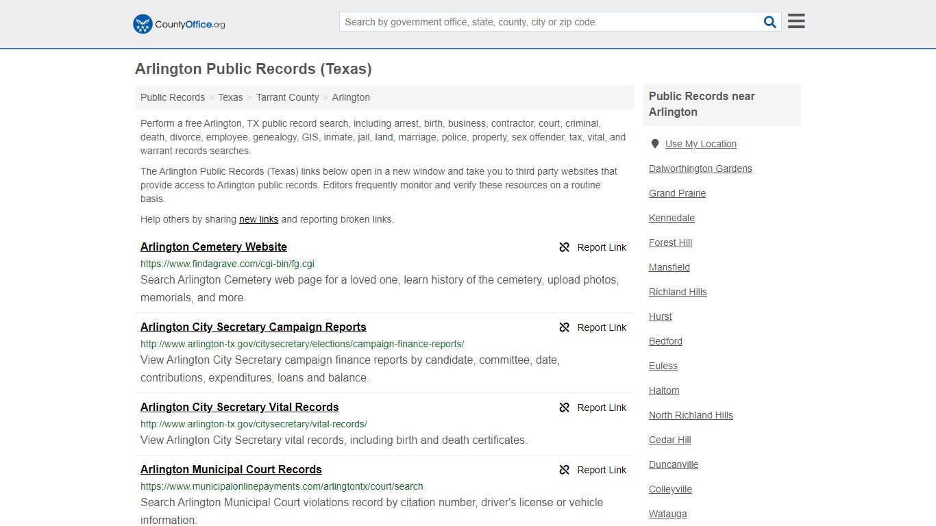 Public Records - Arlington, TX (Business, Criminal, GIS ...